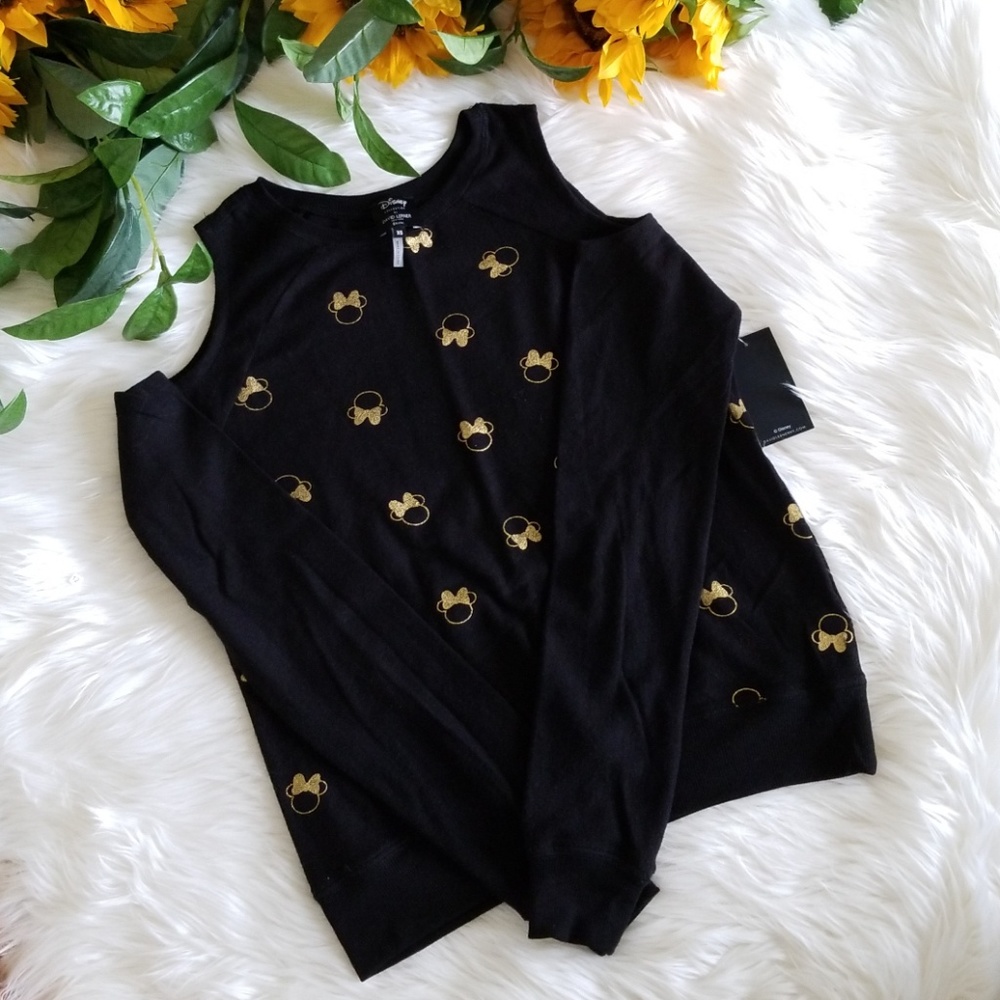 David Lerner Minnie Mouse Cold Shoulder Sweater